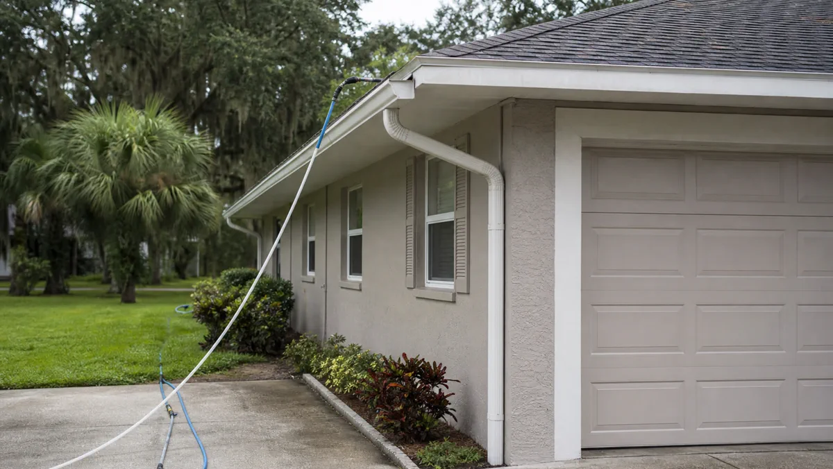 Roof cleaning detail check around roof edges and gutters in Orlando