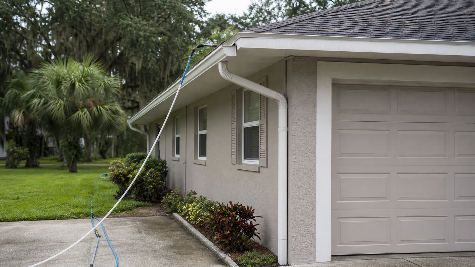 Roof Cleaning work detail at a Orlando home